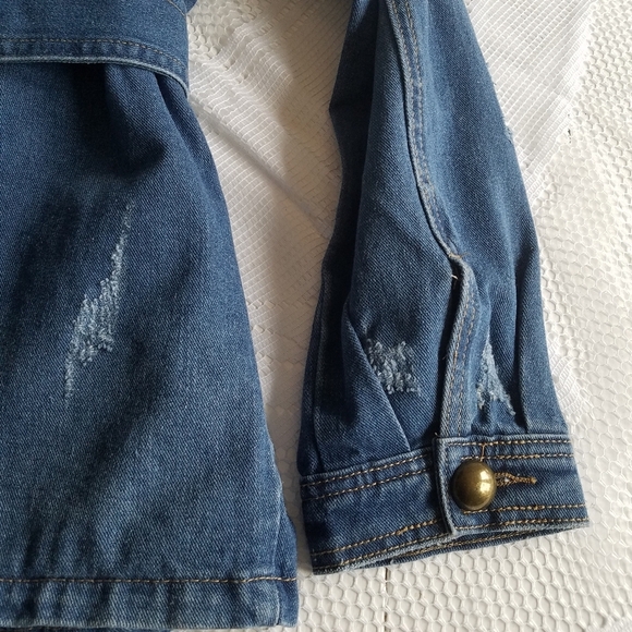 NWT BBJ Boom Boom Jeans LA Distressed Denim Blazer Jacket Size M - Picture 10 of 11